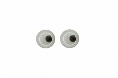 Глазки для игрушек, круглые, с бегающими зрачками, 3 мм/упак.100+/-5 шт, цв. -черно-белые - купить в Каменске-Уральском. Цена: 25.40 руб.