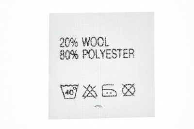 Состав и уход 20% wool 80% poliester - купить в Каменске-Уральском. Цена: 64.21 руб.