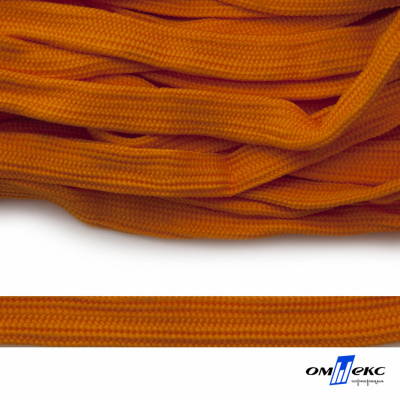 Шнур плетеный (плоский) d-12 мм, (уп.90+/-1м), 100% полиэстер, цв.267 - оранжевый - купить в Каменске-Уральском. Цена: 8.62 руб.