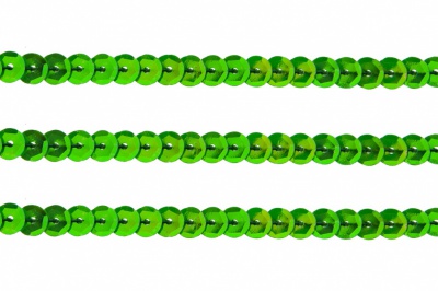 Пайетки "ОмТекс" на нитях, CREAM, 6 мм С / упак.73+/-1м, цв. 94 - зеленый - купить в Каменске-Уральском. Цена: 297.48 руб.