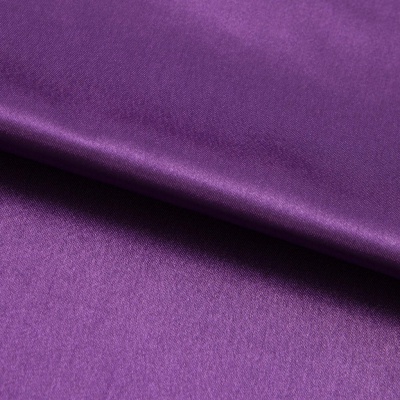 Поли креп-сатин 19-3536, 125 (+/-5) гр/м2, шир.150см, цвет фиолетовый - купить в Каменске-Уральском. Цена 155.57 руб.