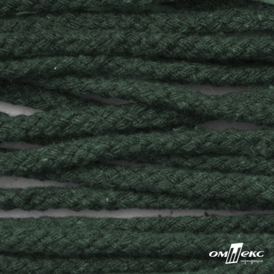 Шнур плетеный d-6 мм, 70% хлопок 30% полиэстер, уп.90+/-1 м, цв.1083-тём.зелёный - купить в Каменске-Уральском. Цена: 588 руб.