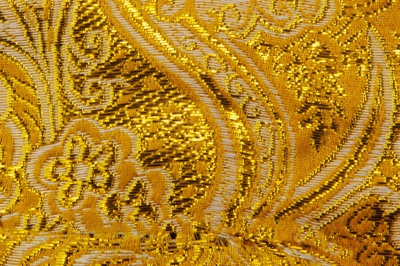 Ткань костюмная жаккард №12, 140 гр/м2, шир.150см, цвет жёлтый - купить в Каменске-Уральском. Цена 383.29 руб.