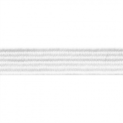 Резиновые нити с текстильным покрытием, шир. 6 мм (182 м/уп), цв.-белый - купить в Каменске-Уральском. Цена: 705.59 руб.