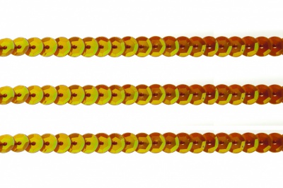Пайетки "ОмТекс" на нитях, CREAM, 6 мм С / упак.73+/-1м, цв. 88 - оранжевый - купить в Каменске-Уральском. Цена: 300.55 руб.
