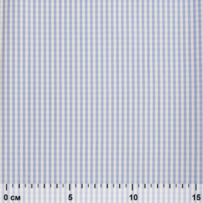 Ткань сорочечная Клетка Виши, 115 г/м2, 58% пэ,42% хл, шир.150 см, цв.2-голубой, (арт.111) - купить в Каменске-Уральском. Цена 306.69 руб.
