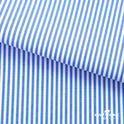 Ткань сорочечная Полоска Кенди, 115 г/м2, 58% пэ,42% хл, шир.150 см, цв.3-синий, (арт.110) - купить в Каменске-Уральском. Цена 306.69 руб.
