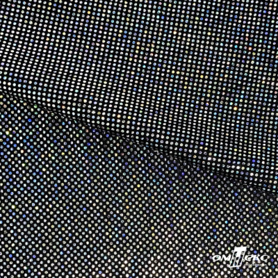 Трикотажное полотно голограмма, шир.140 см, #601-хамелеон чёрный - купить в Каменске-Уральском. Цена 452.76 руб.