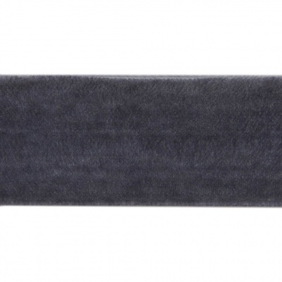 Лента бархатная нейлон, шир.25 мм, (упак. 45,7м), цв.189-т.серый - купить в Каменске-Уральском. Цена: 981.09 руб.