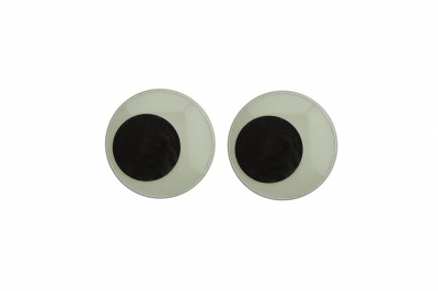 Глазки для игрушек, круглые, с бегающими зрачками, 18 мм/упак.20+/-2 шт, цв. -черно-белые - купить в Каменске-Уральском. Цена: 25.40 руб.