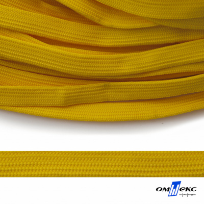 Шнур плетеный (плоский) d-12 мм, (уп.90+/-1м), 100% полиэстер, цв.269 - жёлтый - купить в Каменске-Уральском. Цена: 8.62 руб.