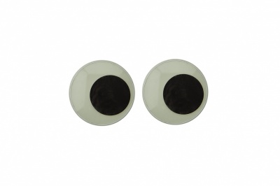 Глазки для игрушек, круглые, с бегающими зрачками, 15 мм/упак.50+/-2 шт, цв. -черно-белые - купить в Каменске-Уральском. Цена: 46.92 руб.