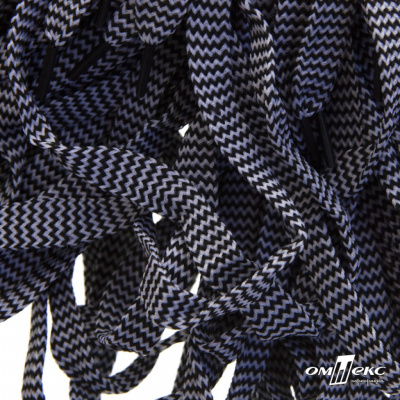Шнурки #107-07, плоские 130 см, двухцветные цв.серый/чёрный - купить в Каменске-Уральском. Цена: 23.03 руб.