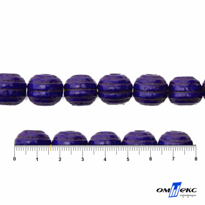 0309-Бусины деревянные "ОмТекс", 16 мм, упак.50+/-3шт, цв.018-фиолет - купить в Каменске-Уральском. Цена: 62.22 руб.