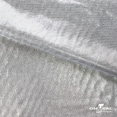 Трикотажное полотно голограмма, шир.140 см, #602 -белый/серебро - купить в Каменске-Уральском. Цена 385.88 руб.