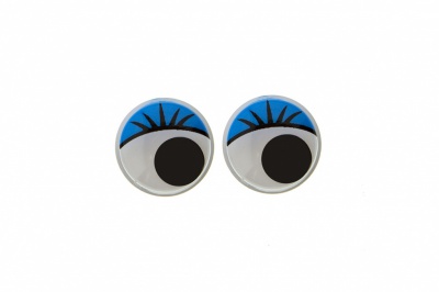 Глазки для игрушек, круглые, с бегающими зрачками, 8 мм/упак.50+/-2 шт, цв. -синий - купить в Каменске-Уральском. Цена: 59.05 руб.