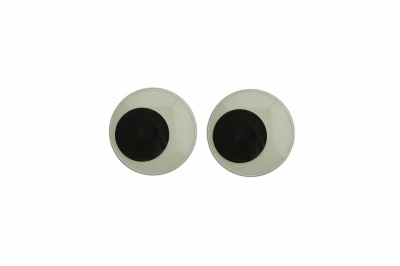 Глазки для игрушек, круглые, с ресничками, 10 мм/упак.50+/-2 шт, цв. -черно-белые - купить в Каменске-Уральском. Цена: 21.24 руб.